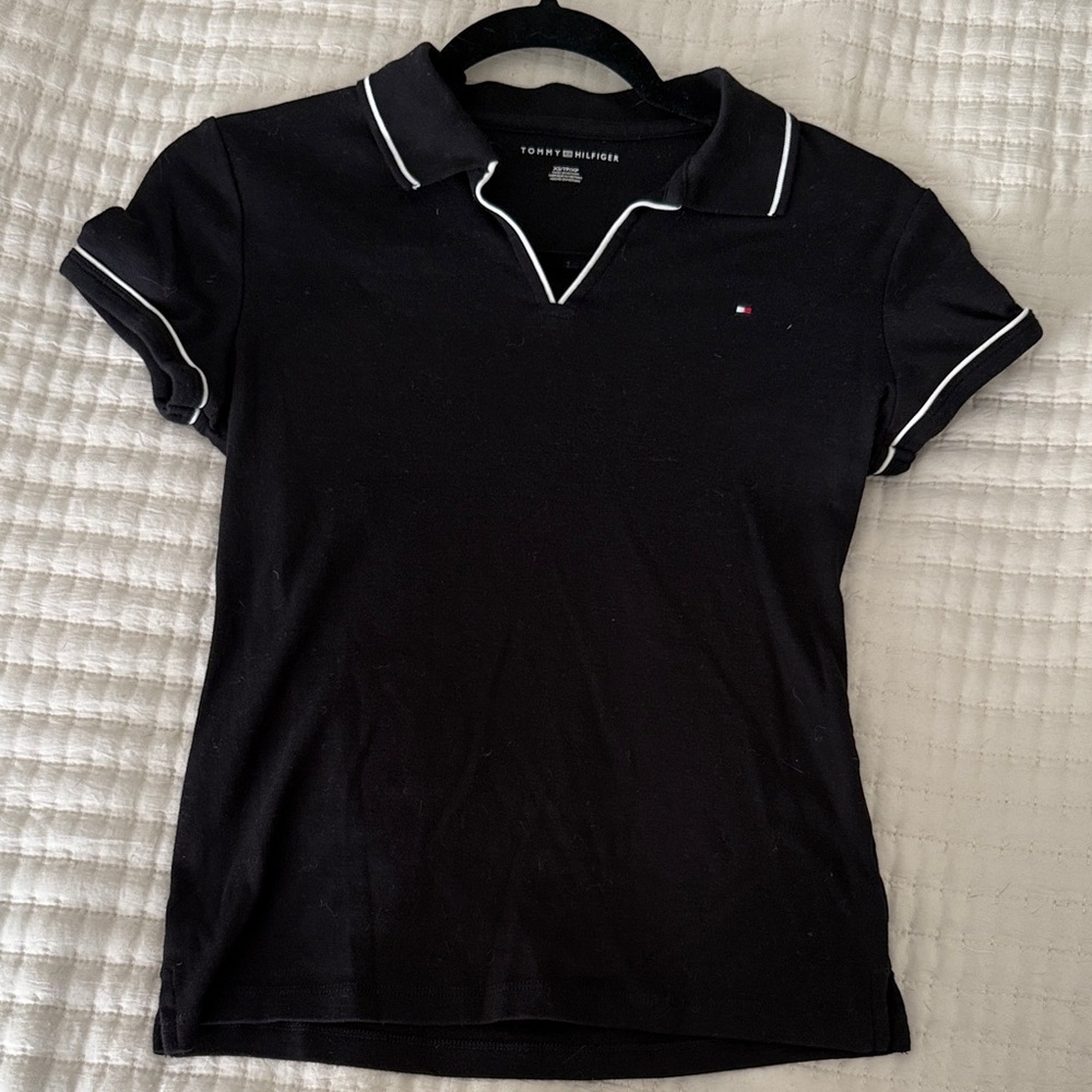 Tommy Hilfiger Women's Black Short Sleeve Polo